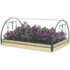 Mini Raised Garden Bed Planter Box Greenhouse Combo with Clear PVC Cover