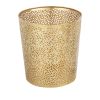 1.3 Gallon Round Perforated Copper Gold Metal Waste Basket Trash Can