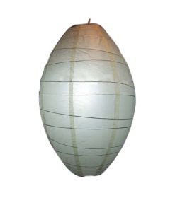 11'' Handmade Paper Lantern Olive Shape Hanging Lantern for Garden Party Wedding Lampshade, White