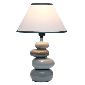 Priva 14.7" Table Desk Lamp in Gray with Fabric Shade