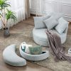 Orisfur. 360° Swivel Accent Barrel Chair with Storage Ottoman & 4 Pillows, Modern Linen Leisure Chair Round Accent for Living Room