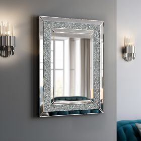 Large Wall-Mounted Silver Decorative Rectangular Wall Mirror for Home, Living Room, Bedroom, Entryway (clear HD mirror)