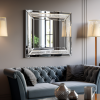 Large Wall-Mounted Silver Decorative Rectangular Wall Mirror for Home, Living Room, Bedroom, Entryway (clear HD mirror)