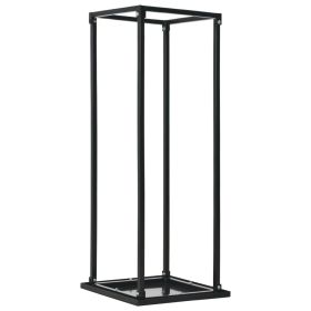 Firewood Rack with Base Black 14.6"x14.6"x44.5" Steel