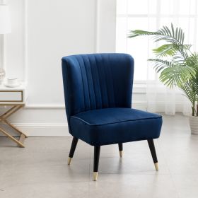 Elon Contemporary Velvet Upholstered Accent Chair, Blue