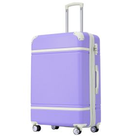 24 IN Luggage 1 Piece with TSA lock , Expandable Lightweight Suitcase Spinner Wheels, Vintage Luggage,Purple