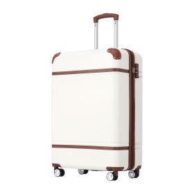 20 IN Luggage 1 Piece with TSA lock , Lightweight Suitcase Spinner Wheels,Carry on Vintage Luggage,White