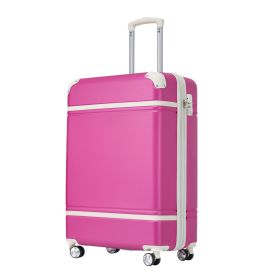 20 IN Luggage 1 Piece with TSA lock , Lightweight Suitcase Spinner Wheels,Carry on Vintage Luggage,Pink