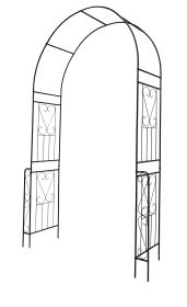 Metal Garden Arch W55'' x H94.5'' Garden Arbor Trellis Climbing Plants Support Rose Arch Outdoor Arch White