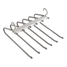 Durable Clothes Hangers Stainless Steel, 6 Tiers For Hanging Trousers and Organizer Clothing, Multifunctional Foldable Anti-slip Hangers