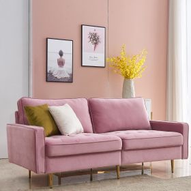 Modern Velvet fabric sofa 71" - Pink