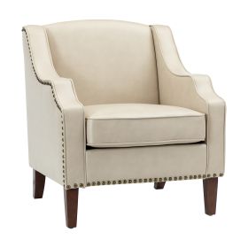 Moirai Vegan Leather Armchair-BEIGE