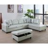 Silver Green Semi PU Synthetic Leather 3-Piece Couch Living Room Sofa Set