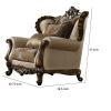 Fabric Upholstered Chair with 2 Pillows in Antique Oak Brown