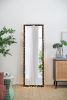 23" x 72" Full Length Mirror with Metal Beaded Frame, Rectangular Oversized Mirror for Living Room Bedroom, Black