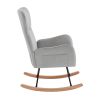 Grey velvet rocking chair