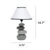 Priva 14.7" Table Desk Lamp in Gray with Fabric Shade