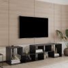 Double L-Shaped TV Stand, Display Shelf , Bookcase for Home Furniture,Black