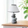 Priva 14.7" Table Desk Lamp in Gray with Fabric Shade