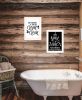 "Clean/Shower Together" 2-Piece Vignette by Fearfully Made Creations, Ready to Hang Framed Print, White Frame