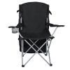 YSSOA Canopy Lounge Chair with Sunshade for Camping, Hiking, Travel, and Other Outdoor Events, with Cup Holder, 21.6" x 21.6" x 36", Black, 1-Pack