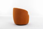 Teddy Fabric Swivel Accent Armchair Barrel Chair With Black Powder Coating Metal Ring,Caramel