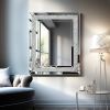 Large Wall-Mounted Silver Decorative Rectangular Wall Mirror for Home, Living Room, Bedroom, Entryway (clear HD mirror)