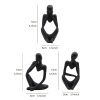 3pcs Abstract Villain Decorative Ornaments; Handmade Resin Handicrafts; Thinker Resin Statue Set