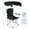 YSSOA Canopy Lounge Chair with Sunshade for Camping, Hiking, Travel, and Other Outdoor Events, with Cup Holder, 21.6" x 21.6" x 36", Black, 1-Pack