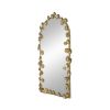 51.5" x 29" Full Length Arched Wall Mirror with Golden Leaf Accents, Decorative Mirror for Living Room Bedroom