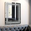 Large Wall-Mounted Silver Decorative Rectangular Wall Mirror for Home, Living Room, Bedroom, Entryway (clear HD mirror)