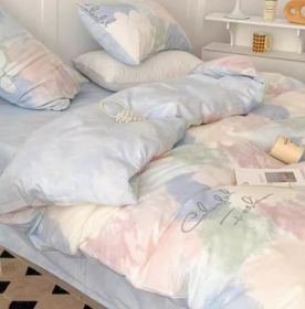 Simple Gradient Color Bed Four Sets Of Cotton Pure (Option: Macarons-Flat Sheet-1.5m)