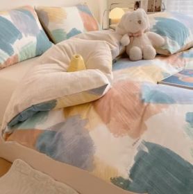 Simple Gradient Color Bed Four Sets Of Cotton Pure (Option: Dream melody-Flat Sheet-1.5m)