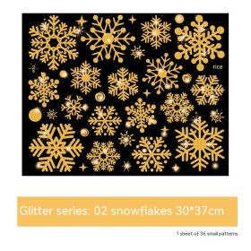 Glitter Decorative Wall Stickers Christmas Stickers (Option: Snowflake 02)