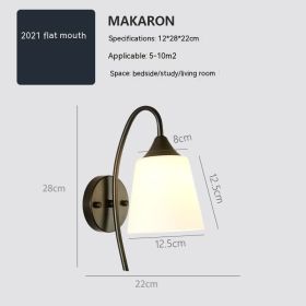 Modern Minimalist Bedroom Bedside Wall Lamp (Option: 2021Black Flat-With 5W Warm Light)