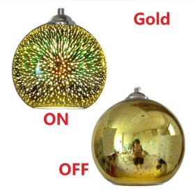 3D Ball Glass Chandelier Creative Colorful (Option: Gold Excluding Bulb-Diameter 20cm)