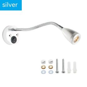 LED Hose 12v 24V DC Voltage Reading Lamp (Option: Silver-1W 6000K white light)