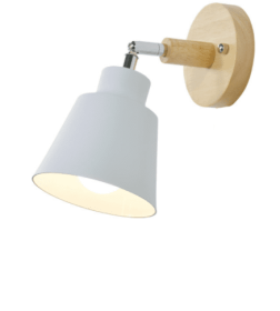 Wooden Zipper Bedside Wall Lamp (Option: White-Without switch-With light source)