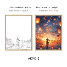 Couple Watch Fireworks Healing Lighting Painting Small Night Lamp Pendulum Painting (Option: AKMD2-Large Style 2)