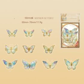 Mocard PET Sticker Package Boundless Butterfly Spectrum Series Three-dimensional Ice Crystal Laser Gold INS Style Butterfly Notebook Gu Nano SIM (Option: Lingdie Under The Moon)