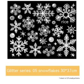 Glitter Decorative Wall Stickers Christmas Stickers (Option: Snowflake 05)