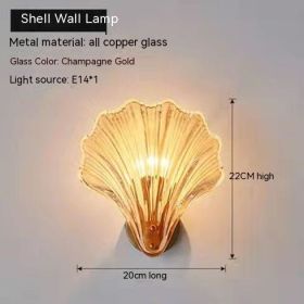 Simple Shell Glass Master Bedroom Italian Room Bedside Living Room Aisle Stair Background Wall Lamp (Option: Without Light Source-Copper Champagne Gold)