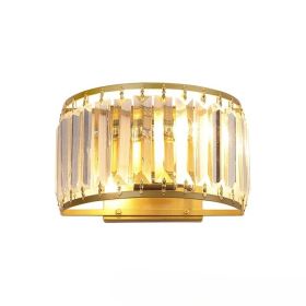 American Simple Crystal Wall Lamp (Option: White Light-Golden)