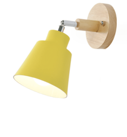 Wooden Zipper Bedside Wall Lamp (Option: Yellow-Without switch-With light source)