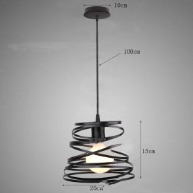 Restaurant Cafe Bar Iron Art Single Head Post Modern Chandelier (Option: B Style black)