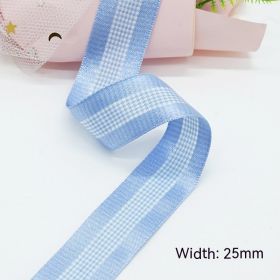 Solid Color Scottish Plaid Ribbon Hand-made DIY Clothing Ornament Bouquet Gift Packaging (Option: A304 Plaid Ribbon 38mm-A304-38mm25 Code Volume)