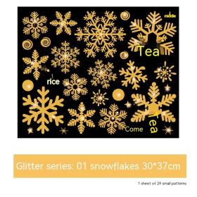 Glitter Decorative Wall Stickers Christmas Stickers (Option: Snowflake 01)