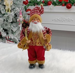 Household Fashion Doll Christmas Decorations (Option: Wine Hongjin-18 Inches)