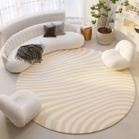 Silent Wind Absorbent Round Carpet Cream Wind Hanging Basket Dressing Table Bedroom Bedside Household Crystal (Option: Stripes 02-60X60cm)