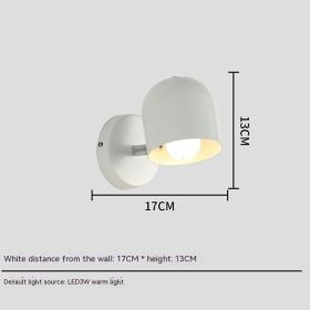 Bedside Wall Lamp Bedroom Simple Balcony Macaron (Color: White)